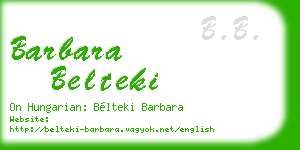 barbara belteki business card