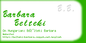 barbara belteki business card